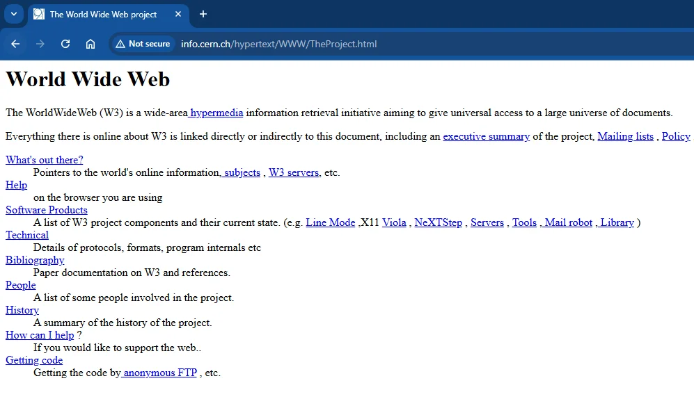 Primul site web din istorie - info.cern.ch